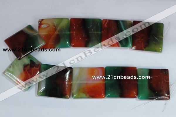 CAG1050 15.5 inches 40*40mm square rainbow agate beads