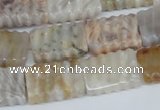 CAG1122 15.5 inches 13*18mm carved rectangle bamboo leaf agate beads