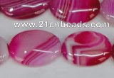 CAG1176 15.5 inches 18*25mm oval line agate gemstone beads