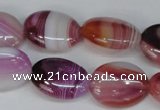 CAG1201 15.5 inches 15*20mm oval line agate gemstone beads