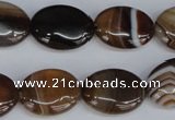 CAG1315 15.5 inches 15*20mm oval line agate gemstone beads