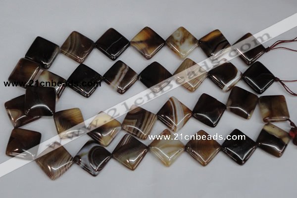CAG1328 15.5 inches 20*20mm diamond line agate gemstone beads