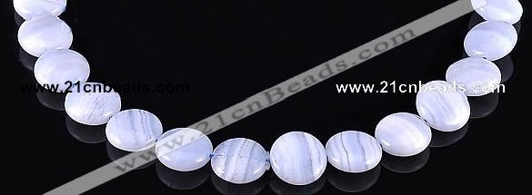 CAG136 coin shape blue lace agate 7*16mm gemstone bead Wholesale
