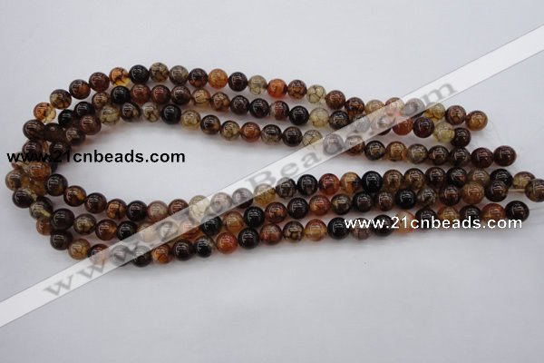 CAG1440 15.5 inches 8mm round dragon veins agate beads