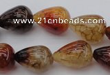 CAG1450 15.5 inches 15*20mm teardrop dragon veins agate beads