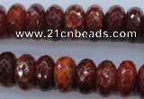 CAG1493 15.5 inches 8*16mm faceted rondelle natural fire agate beads