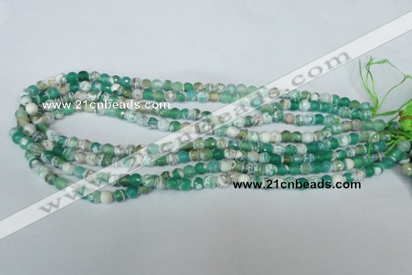 CAG1517 15.5 inches 8mm faceted round fire crackle agate beads