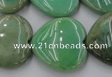 CAG1612 15.5 inches 30*30mm heart green grass agate beads