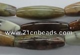 CAG1925 15.5 inches 8*30mm rice green magic agate beads wholesale