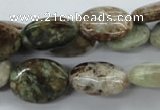 CAG1938 15.5 inches 12*16mm oval green magic agate beads