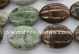 CAG1939 15.5 inches 15*20mm oval green magic agate beads