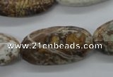 CAG1940 15.5 inches 15*30mm oval green magic agate beads