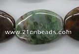 CAG1942 15.5 inches 22*30mm oval green magic agate beads