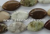 CAG1945 15.5 inches 12*20mm marquise green magic agate beads