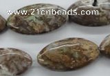 CAG1946 15.5 inches 15*30mm marquise green magic agate beads