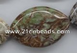 CAG1948 15.5 inches 25*40mm marquise green magic agate beads