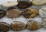 CAG1954 15.5 inches 13*18mm flat teardrop green magic agate beads