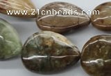 CAG1956 15.5 inches 18*25mm flat teardrop green magic agate beads