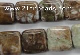 CAG1963 15.5 inches 16*16mm square green magic agate beads