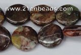 CAG2015 15.5 inches 18mm flat round rainbow agate beads wholesale