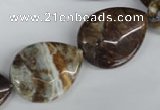 CAG2042 15.5 inches 18*25mm flat teardrop rainbow agate beads wholesale