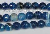 CAG2104 15.5 inches 8mm faceted round blue line agate beads