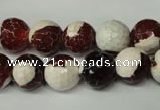 CAG2254 15.5 inches 12mm faceted round fire crackle agate beads