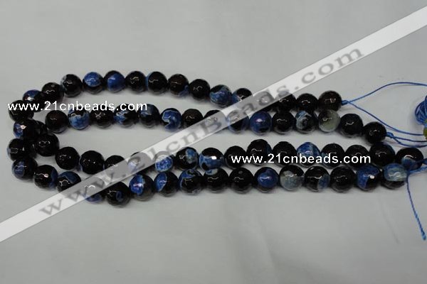 CAG2275 15.5 inches 14mm faceted round fire crackle agate beads