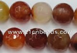 CAG2386 15.5 inches 16mm faceted round red agate beads wholesale