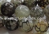 CAG239 15.5 inches round 18mm dragon veins agate gemstone beads