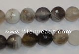 CAG2423 15.5 inches 10mm faceted round Chinese botswana agate beads