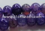 CAG243 13.5 inches 10*14mm rondelle violet dragon veins agate beads