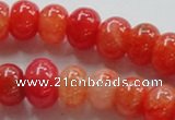 CAG244 13.5 inches 10*14mm rondelle red dragon veins agate beads