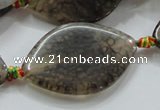 CAG258 15.5 inches 30*45mm leaf dragon veins agate gemstone beads
