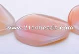 CAG272 30*40mm twisted oval agate stone beads Wholesale