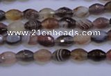 CAG2755 15.5 inches 5*8mm faceted rice botswana agate beads wholesale