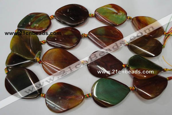 CAG2846 15.5 inches 30*40mm twisted teardrop agate gemstone beads