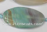 CAG2866 15.5 inches 25*50mm twisted oval agate gemstone beads