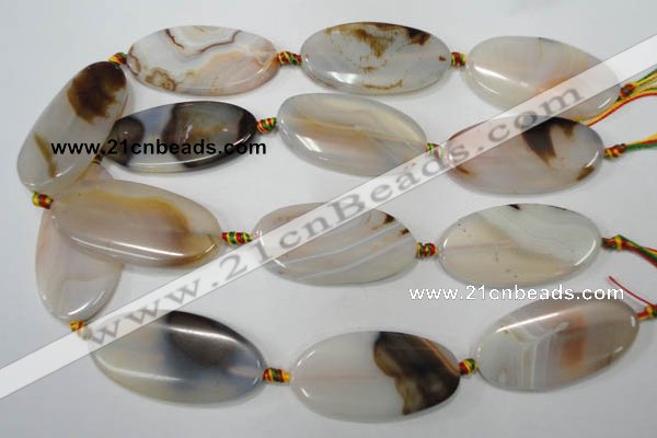 CAG2876 15.5 inches 25*50mm oval agate gemstone beads