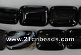 CAG2955 15.5 inches 13*18mm rectangle black line agate beads