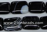 CAG2956 15.5 inches 15*20mm rectangle black line agate beads