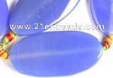 CAG306 24*49mm twisted oval agate stone beads Wholesale