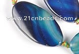 CAG308 21*41mm twisted oval  agate beads Wholesale