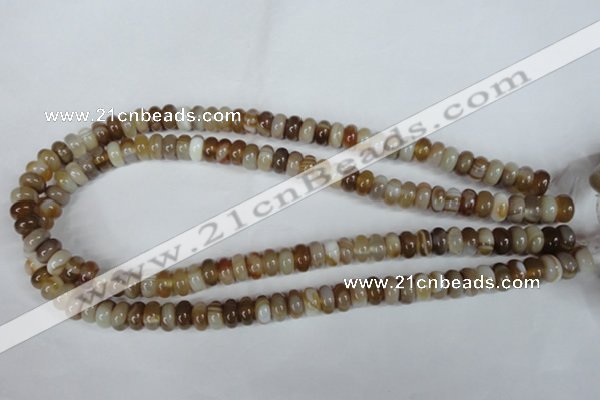 CAG3120 15.5 inches 6*10mm rondelle brown line agate beads