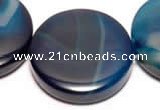CAG313 14 inches 40mm coin cyan agate gemstone beads Wholesale