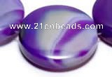 CAG314 40mm 14inches coin purple agate gemstone beads Wholesale