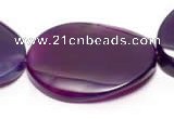 CAG317 30*40mm oval purple agate gemstone beads Wholesale