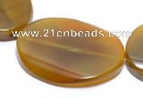 CAG318 30*40mm oval yellow lace agate gemstone beads Wholesale