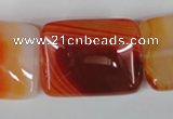CAG3257 15.5 inches 22*30mm rectangle red line agate beads