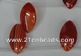 CAG3283 Top-drilled 12*20mm marquise red line agate beads